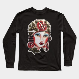 Lady Rosie Tattoo Design Long Sleeve T-Shirt